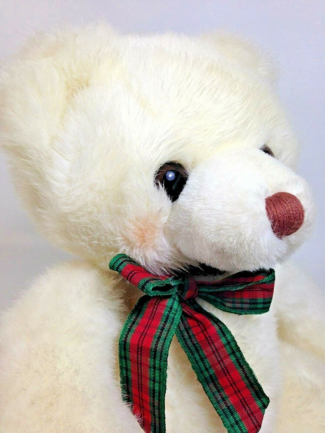 Russ SNOWTOP Teddy Bear Plush Rosey Cheeks Korean K-02 White Stuffed Animal 9"