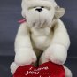 White Monkey Plush Chimp Carlton Cards RARE Heart Warmers I love You Red Pillow