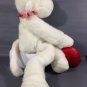 White Monkey Plush Chimp Carlton Cards RARE Heart Warmers I love You Red Pillow