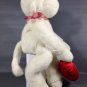 White Monkey Plush Chimp Carlton Cards RARE Heart Warmers I love You Red Pillow
