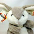 Heartline Snuggables Bunny Rabbit Sarah Grey White Soft Furry Stuffed Animal 8"