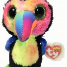 Ty Beanie Boos Beaks Toucan Bird Plush Colorful Rainbow Colors 6in. NWT