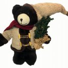 Christmas Holiday Plush Black Bear Handmade Stuffed Animal Red Scarf Knit Hat Christmas Holiday Plush Black Bear Handmade Stuffed Animal Red Scarf Knit Hat