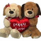 Large Puppy Dog Puppies in Love Plush Best Made Toys Stuffed Animal Heart 22"