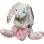 Commonwealth Bunny Rabbit Plush RARE Pink Satin Ears Feet Fleece Baby Blanket