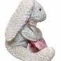 Commonwealth Bunny Rabbit Plush RARE Pink Satin Ears Feet Fleece Baby Blanket