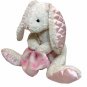 Commonwealth Bunny Rabbit Plush RARE Pink Satin Ears Feet Fleece Baby Blanket