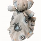 Blankets and & Beyond Elephant Owl Blue Gray Baby Blanket Security Lovey 14"