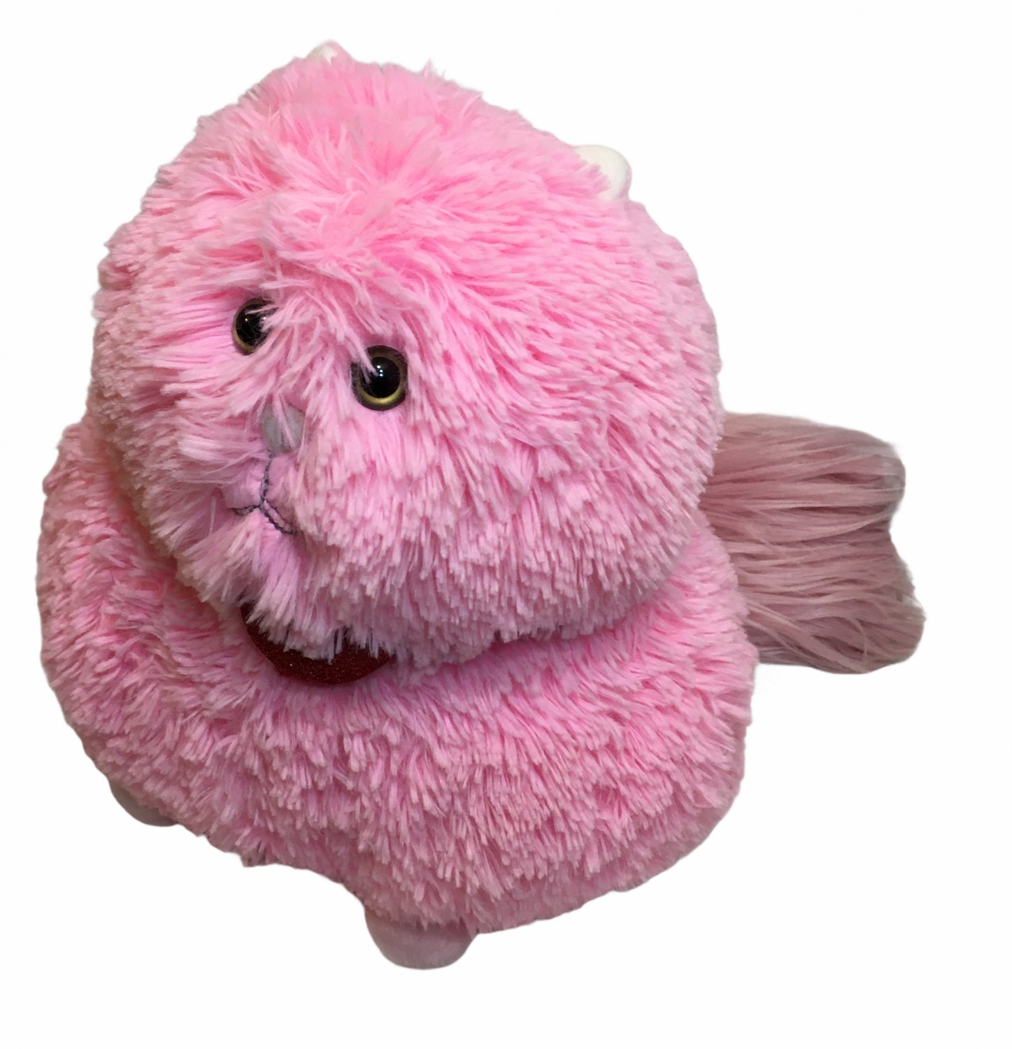 RARE HTF Animal Adventure Pink Cat Pink Red Heart Stuffed Plush Shaggy Toy 12"