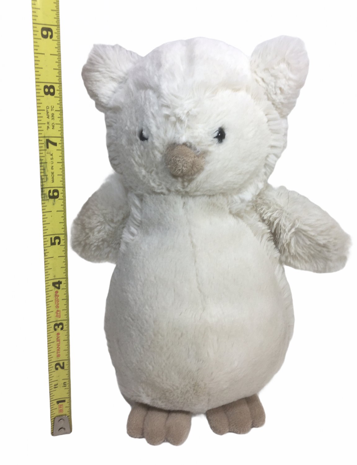 RARE Jellycat Bashful Owl Ivory White Plush Penguin Bird 9" Stuffed