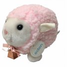 Eden Toys Lamb Sheep Pink Plush Stuffed Animal Vintage Bell Baby Toy Bow 7"