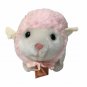 Eden Toys Lamb Sheep Pink Plush Stuffed Animal Vintage Bell Baby Toy Bow 7"