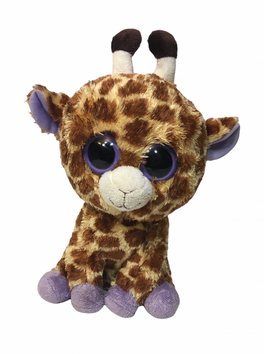 TY Beanie Boos SAFARI Giraffe Plush SOLID Purple Eyes 9" inch Stuffed Animal