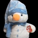 Ty Pluffies Windchill Snowman Beanbag White Blue Plush Stuffed Tylux Toy TAGS 8" Ty Pluffies Windchill Snowman Beanbag White Blue Plush Stuffed Tylux Toy TAGS 8"
