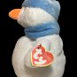Ty Pluffies Windchill Snowman Beanbag White Blue Plush Stuffed Tylux Toy TAGS 8"