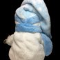 Ty Pluffies Windchill Snowman Beanbag White Blue Plush Stuffed Tylux Toy TAGS 8"