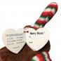 Ty Pluffies Merry Moose 2006 Red-Green-White Holiday Striped Antlers & Scarf TAG