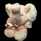 Vintage Eden Toy's Plush Pink Elephant Baby Rattle Stuffed Animal 8" Very Rare