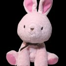 Carters Child of Mine Pink Bunny Rabbit 6" Brown Bow Ribbon Plush Lovey #81214