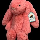 Jellycat Bashful Coral Bunny Medium Beanbag Plush Rabbit 12" New NWT -RARE HTF