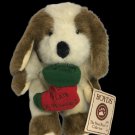 Boyds Bears Piddles Puppy Dog Plush Brown Beige Stuffed Animal Red Stocking RARE