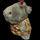 Russ Berrie Hippo Plush Nutshells Vintage 1977 Gray Stuffed Animal Toy Mini 5in.