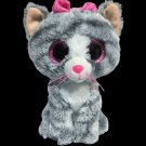 Ty Beanie Boos KIKI Grey Cat Plush Stuffed Animal Toy 6" inch Pink Glitter Eyes Ty Beanie Boos KIKI Grey Cat Plush Stuffed Animal Toy 6" inch Pink Glitter Eyes