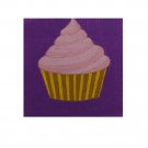 Original 6" x 6" Pink Frosted Cupcake Acrylic Painting
