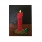Original 5" x 7" Festive Candle Acrylic Painting