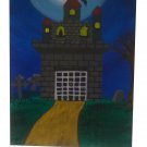 Original 10" x 8" Moonlit Castle Signed Acrylic Painting