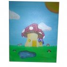 Original 10" x 8" Mushroom House Signed Acrylic Painting
