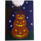 Original 5" x 7" Halloween Jack-o-Lantern "Snowman" Acrylic Painting