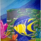 Original 11" x 14" Angelfish Marine Ocean Life Signed Acrylic Painting