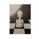 Original 5" x 7" Chess Pawn (White) Acrylic Painting