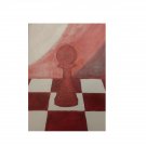 Original 5" x 7" Chess Pawn (Red) Acrylic Painting