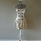 NAUTICAL Silky CREAM STRAPLESS Dress Grey S