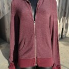 WILDFOX Burgundy ZIP UP HOODIE SWEAT JACKET JUMPER XS