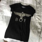 Boy London Black T-shirt Sz S women Gold Eagle Graphic T-shirt