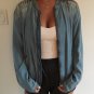 Zara spike denim zip Jacket Blue Jean M