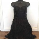 Express Black Ostrich Feather Dress Prom Formal Black Tie NWT