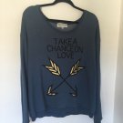 Wildfox Couture Navy Take A Chance Jumper Crewneck XS oversized