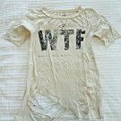 WTF HOME TO WN HEROES Destroyed T shirt M