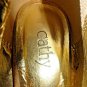 CATHY JEAN Gold Glitter PLATFORM Stilletto Heels 8