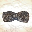 Shiny Gold & Black METALLIC RUCHED BANDEAU TOP Bikini BEACH Under Bra