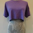 American Apparel PURPLE CROP TEE t-shirt M 50/25/25 THE TRACK SHIRT