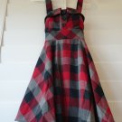 red PLAID DRESS JUMPER S