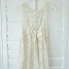 Style Biz Boho Hippie Lace Vest Beige