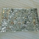 ANEMONE silver sequin bandeau top bralette White