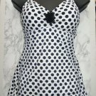 Kenneth Cole REACTION POLKA DOT SWIMSUIT SKIRTED white black Swimwear S