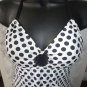 Kenneth Cole REACTION POLKA DOT SWIMSUIT SKIRTED white black Swimwear S